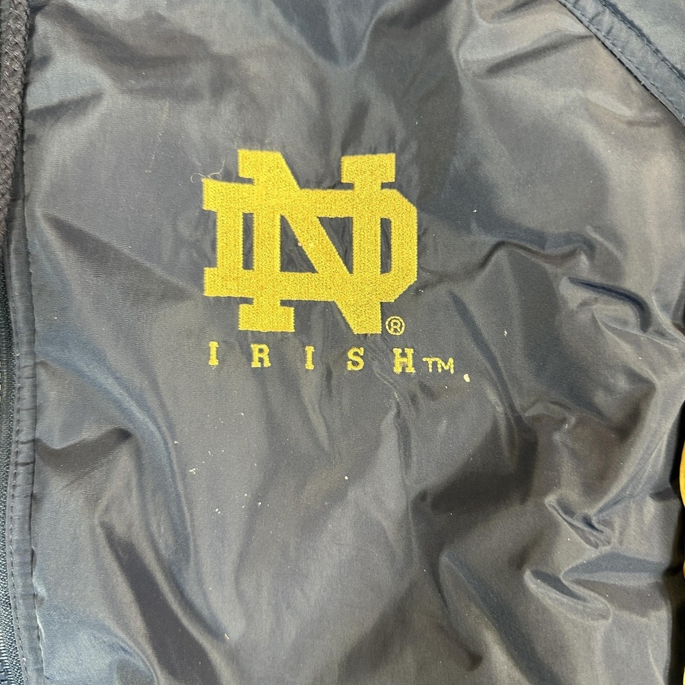 Notre‎ Dame Fighting Irish Jacket Mens Large Blue NCAA Football Adidas Hooded - Picture 3 of 7